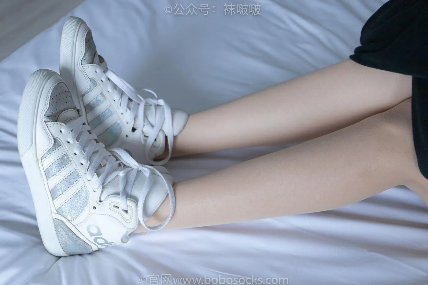 [BoBoSocks袜啵啵]NO.015 稚予-阿迪板鞋、白色短棉袜、肉丝 [135P]插图4